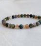 Mixed earthy agate gemstone stretch bracelet  - Image 4