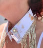 Sequinned Neckcessorie - white & gold