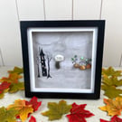 Pumpkin Patch and Spooky Castle Pebble and Sea Glass Picture 