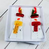Fused glass snowmen ( pair) - Christmas decorations