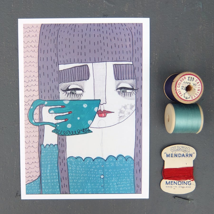 'Tea Girl' Artwork Poster Print