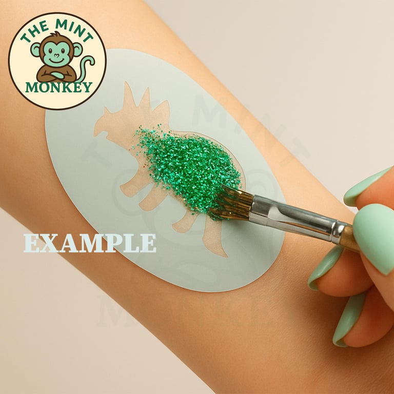 Dinosaur - Face Paint Stencil - Kids Party - Reusable - cake decorating