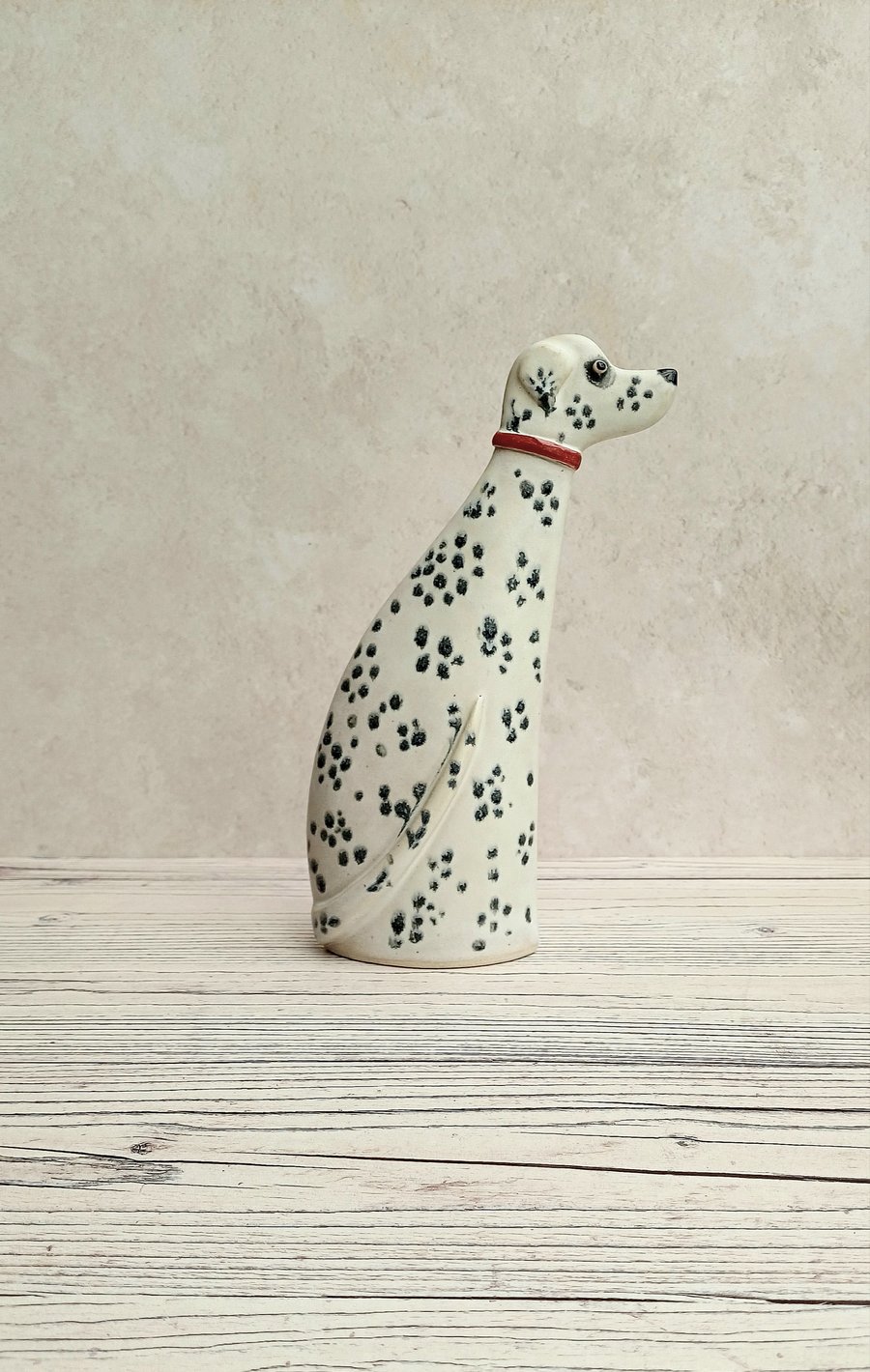 Dalmatian spotty dog,handmade Pottery dog