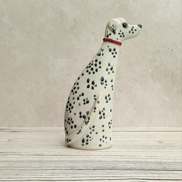 Dalmatian spotty dog,handmade Pottery dog