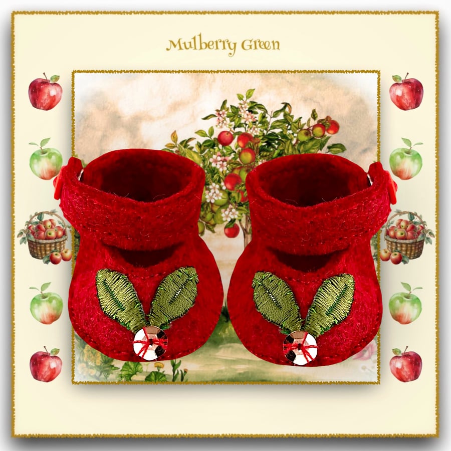 Apple Leaf Embroidered Shoes