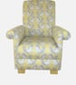 Scandi Bird Fabric Child's Chair Armchair Grey Mustard Nursery Children Bedroom - Image 1