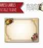 Printed self-adhesive address labels, vintage frame and flowers - Image 2
