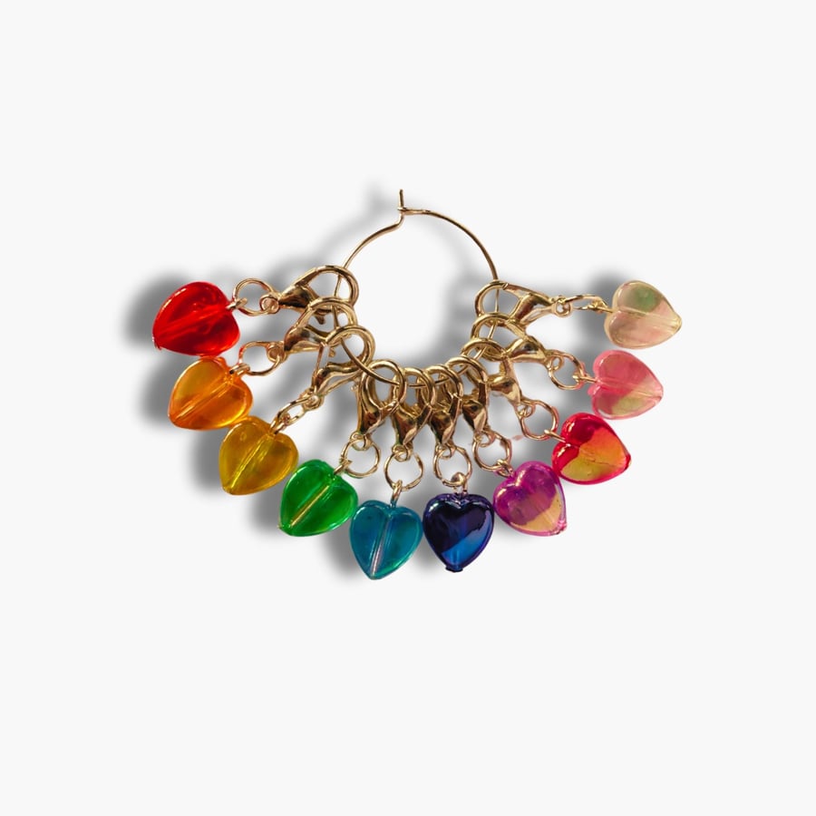 Crochet Clasp Stitch Markers - Sugar Hearts