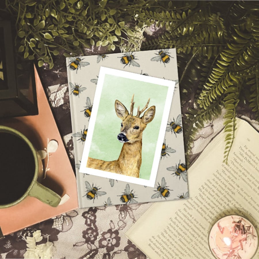 A6 Roe Deer Art Print - Scottish nature taken from original watercolours
