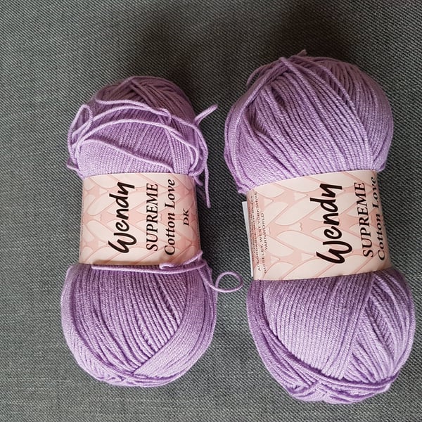 Wendy Supreme Cotton Love Double Knit Yarn in Lavender 