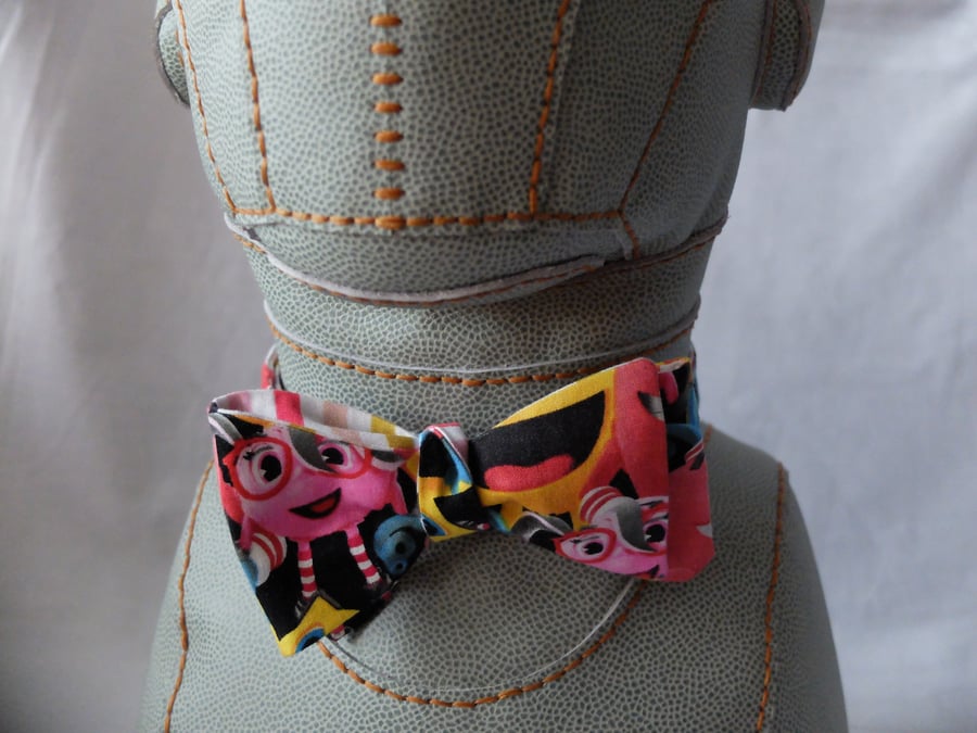 Hand made self-tie Bow Tie in colourful fabric