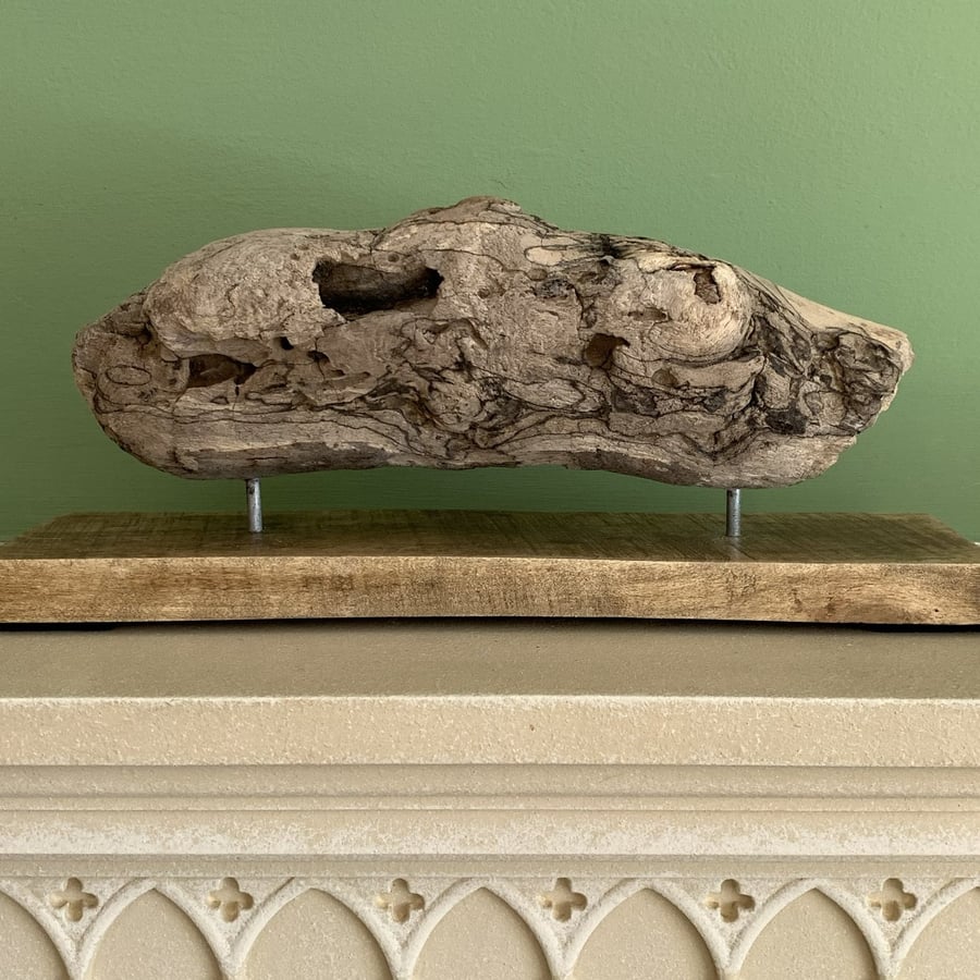 Handmade Driftwood Unique Sculpture  Modern Abstract Original Coastal Art Decor