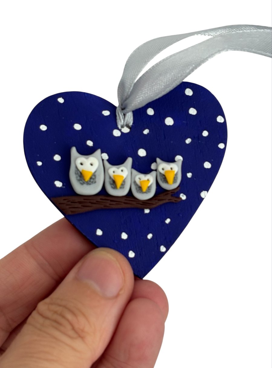 Owl Family Hanging Decoration for gift or Christmas Tree