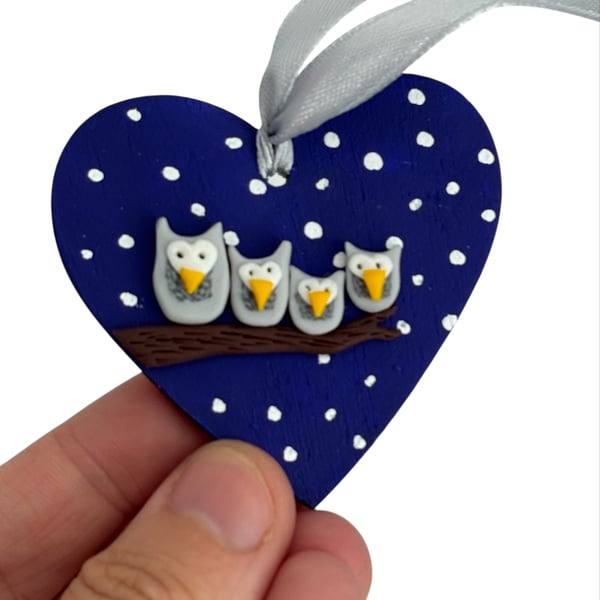 Owl Family Hanging Decoration for gift or Christmas Tree