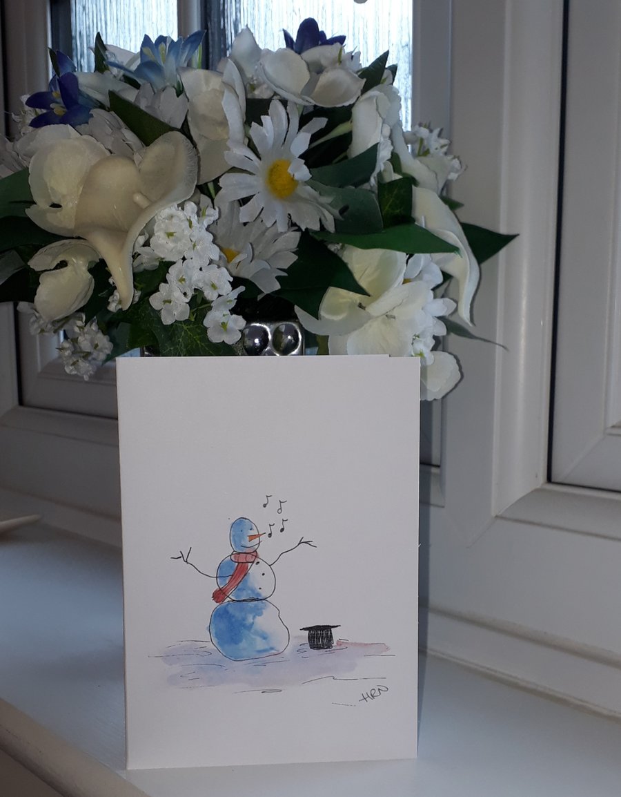 Singing Snowman, A6 Card with white envelope - Folksy.com