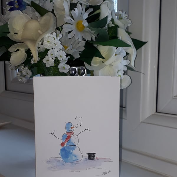 Singing Snowman, A6 Card with white envelope - Folksy.com