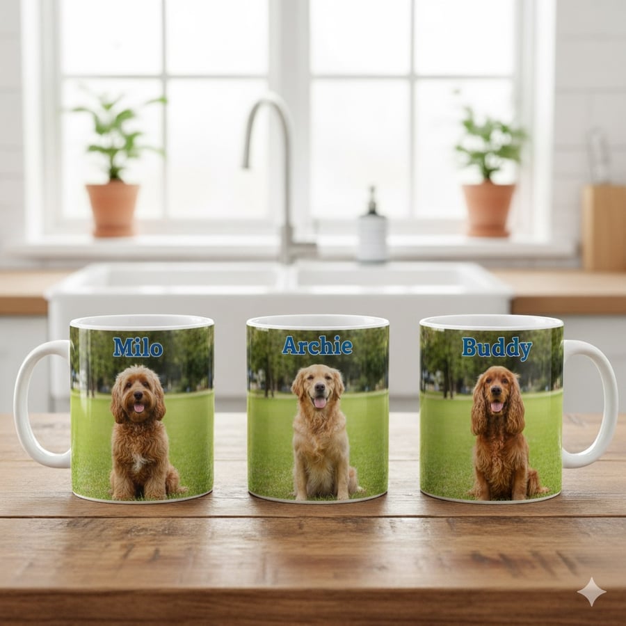 Dog lover Custom Pet Mug: Your Beloved Dog Photo Coffee Cup 