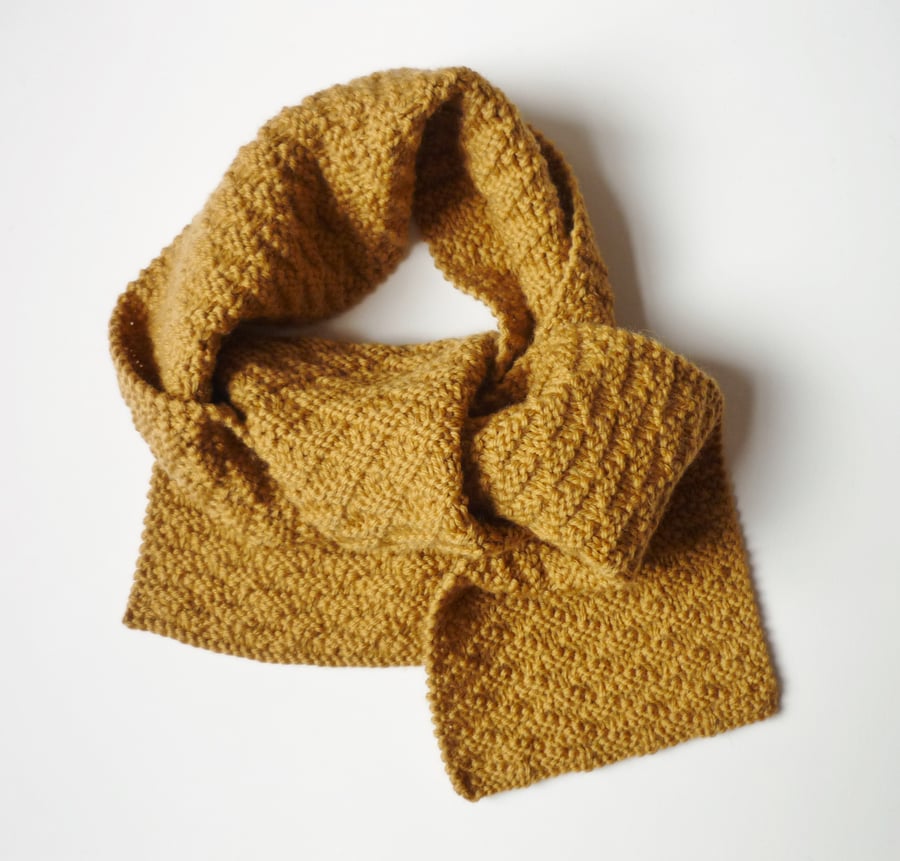Camel colour boys' scarf - Back to school gift - Kids' wool neck scarf