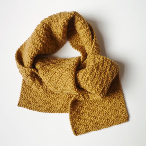 Camel colour boys' scarf - Back to school gift - Kids' wool neck scarf