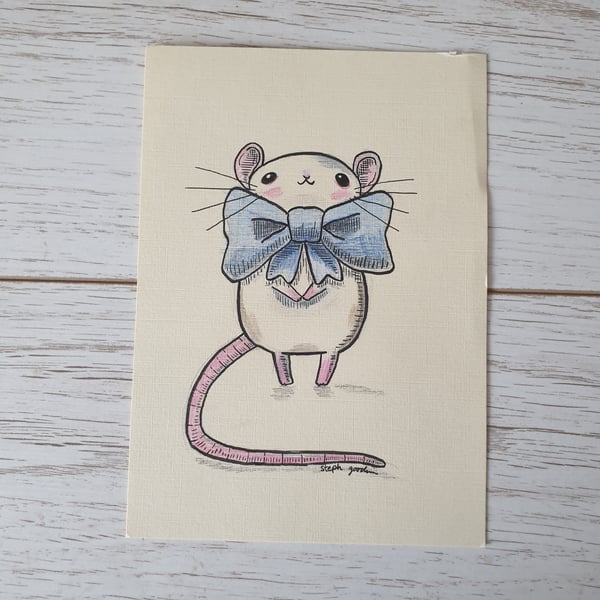 Bowtie Rat Original Illustration 