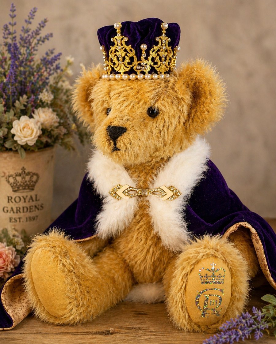 King Charles Hand-sewn Mohair Teddy Bear