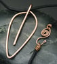 Simple Leaf Shaped Hammered Copper Pendant - Smooth or Textured Finish - Image 3
