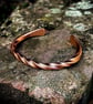 Solid Densely Twisted Copper Cuff Bracelet 