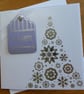 Lilac & Silver Foiled Christmas Tree Card - Merry Christmas - Image 1