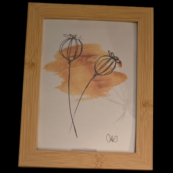 Prints of original flower sketches 