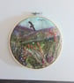 Moorland landscape hand painted and embroidered  - Image 5