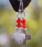 silver cross earrings - Image 4