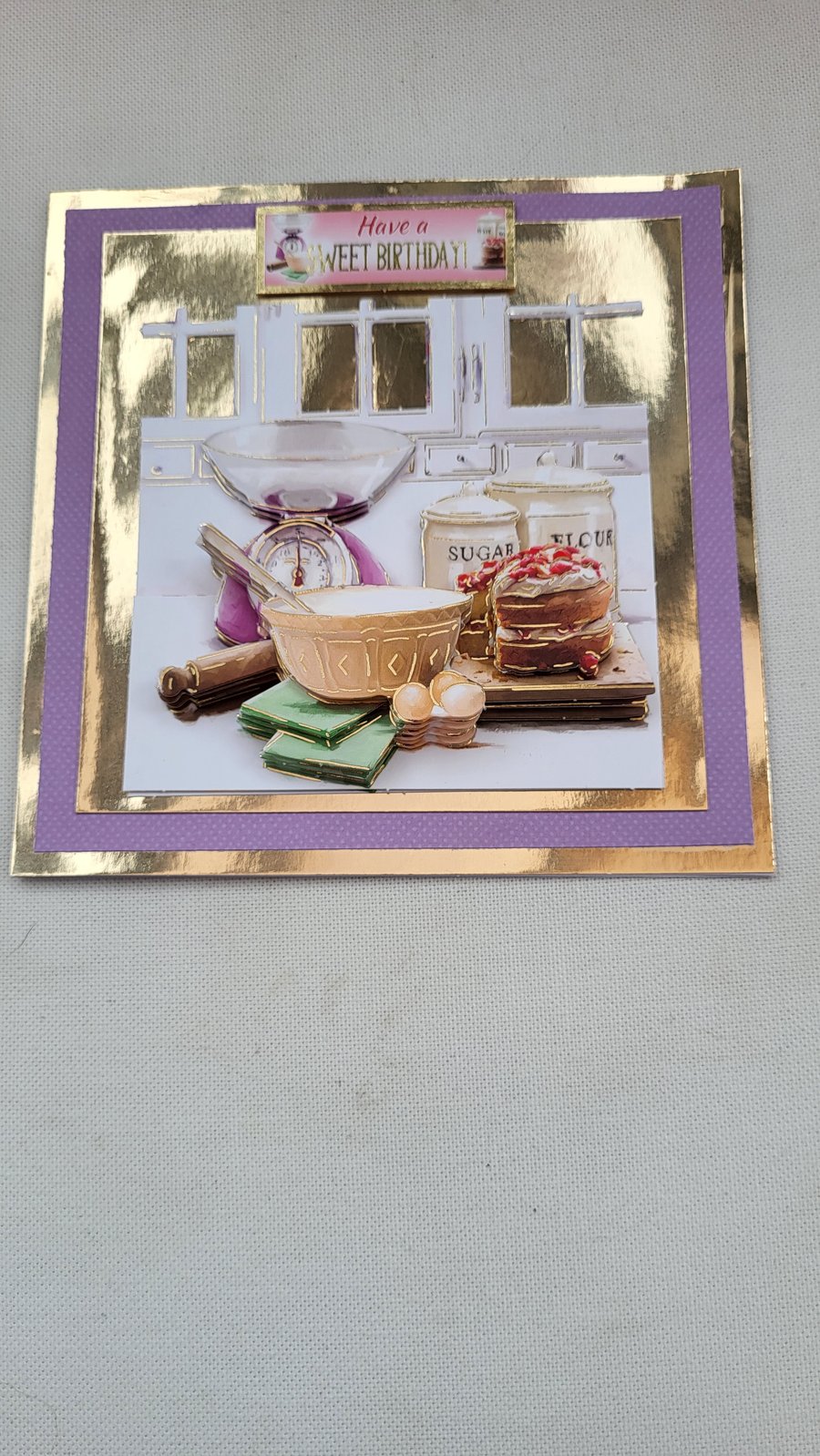 Handmade greeting card for baker. 