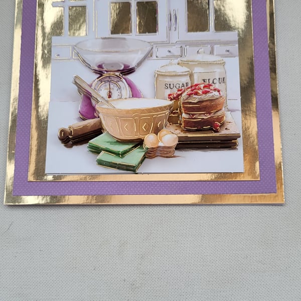 Handmade greeting card for baker. 