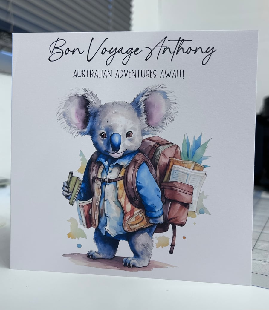 Personalised Bon Voyage Card - Australia 