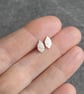 9ct gold leaf pattern earrings, Gift for nature lover - Image 3