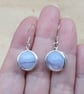 Blue lace agate earrings. Sterling silver circle - Image 1