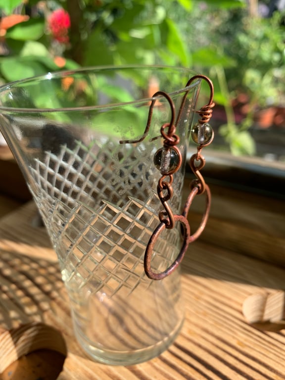 Copper hoop earrings 