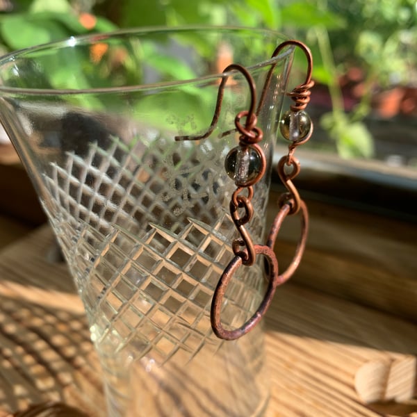 Copper hoop earrings 