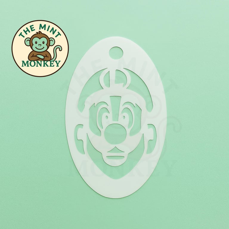 Luigi - Face Paint Stencil - Kids Party - Reusable - cake decorating - floral