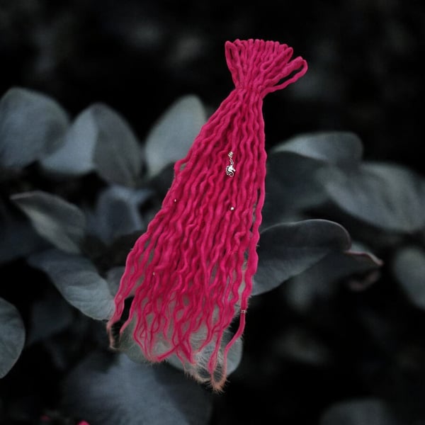Hot Pink - Wool Dreadlocks - Choose Your Amount and Length 