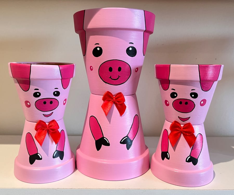Mini pot pig - hand painted 