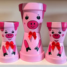 Mini pot pig - hand painted 