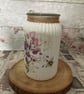 Ribbed Glass Vase. Sweet Pea. Bee. - Image 3