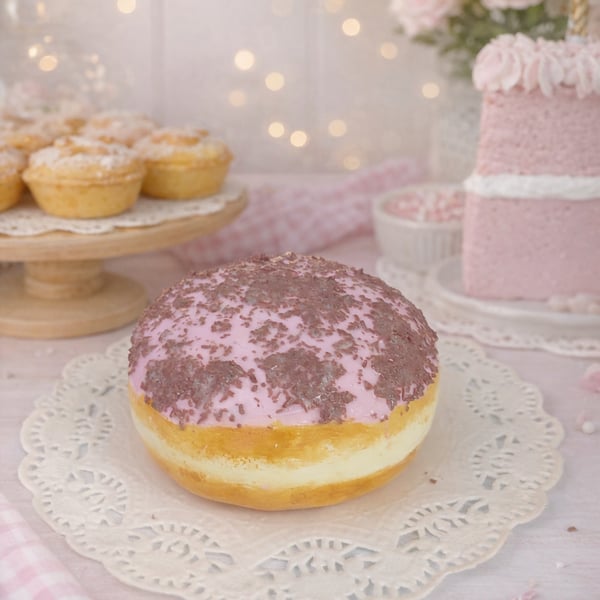 Fake Iced Strawberry & Chocolate Sprinkle Doughnut 