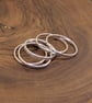 Hammered Sterling Silver Stacking Ring: Skinny Midi Ring - Image 7