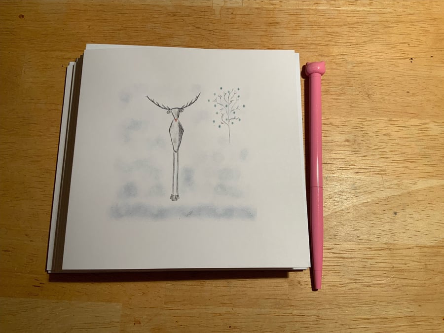 Reindeer Cards Pack of Ten