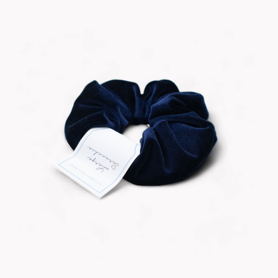 Velvet Scrunchie - Navy Blue Hair Accessories for Girls, Women