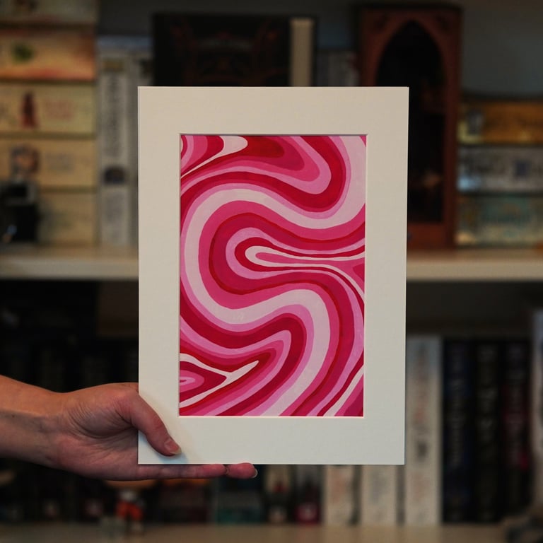 Pink Swirl Original Abstract Art Print