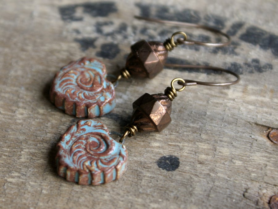 ON SALE Ceramic Heart Earrings