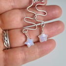 925 Silver Natural Moonstone Star Dangle Earrings Earings Gift Crystal Jewellery
